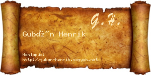 Gubán Henrik névjegykártya